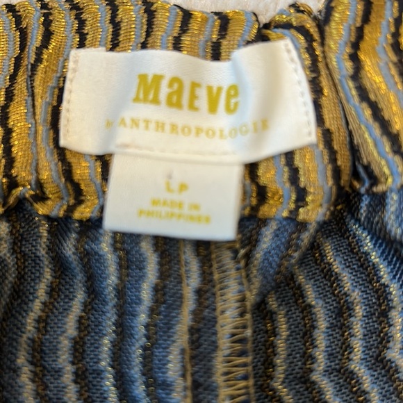 Anthropologie Maeve Melyssa Gold Jacquard Trousers - Picture 9 of 10